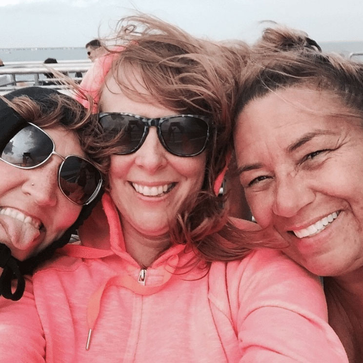 Friends taking a selfie on the ferry