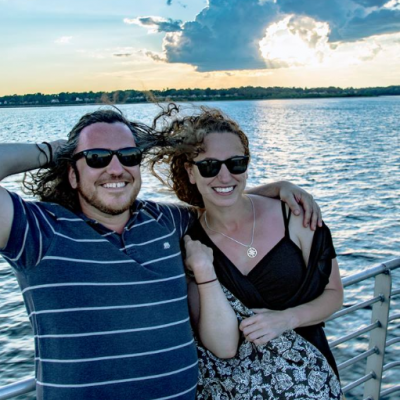 A man and a woman on the ferry