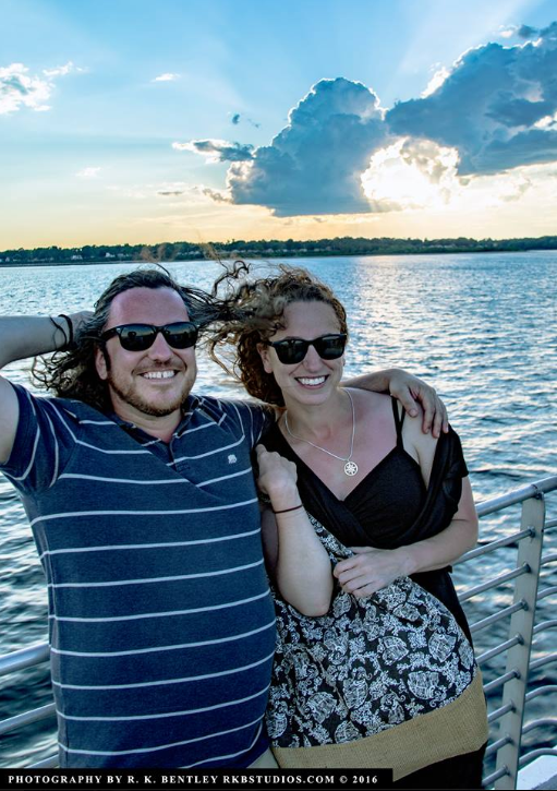A man and a woman on the ferry